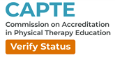 CAPTE Commission on Accreditation in Physical Therapy Education badge "Verify Status"