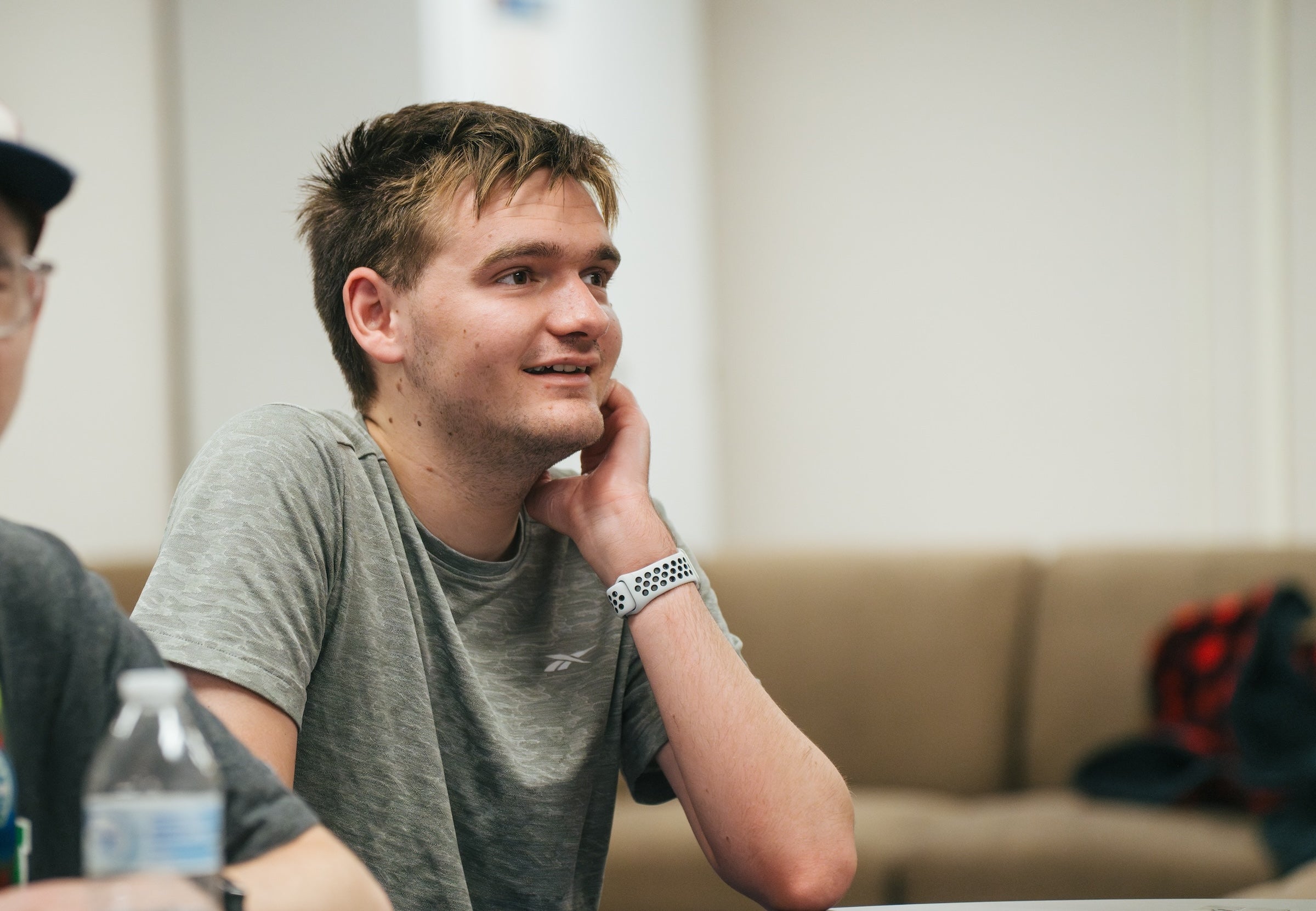 Male student looking off to the side