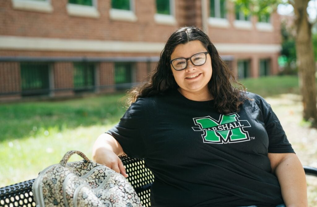 Danielle Bailey outside of the Education Building on campus