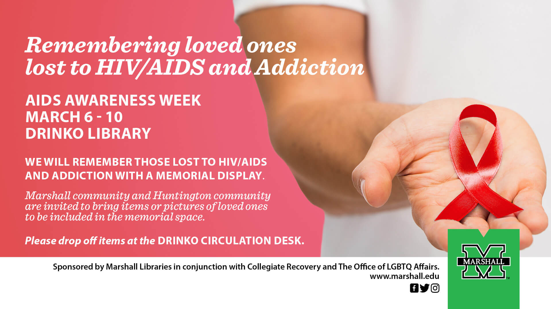 Marshall To Host Series Of Events In Recognition Of Aids Hiv And 