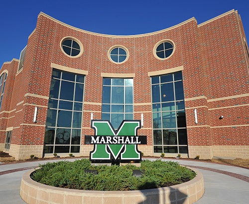 Marshall University Recreation Center front of building.
