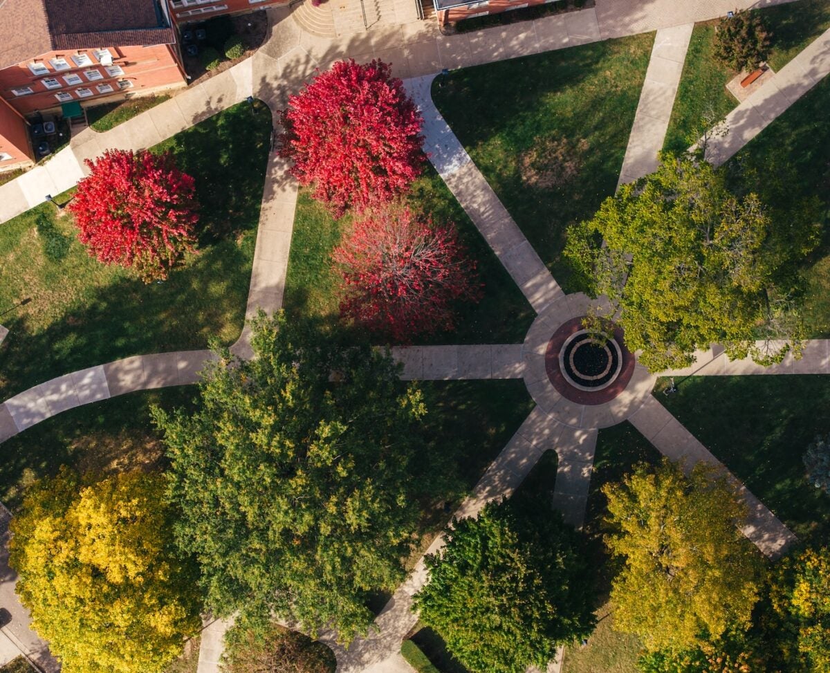 drone shot of Buskirk field