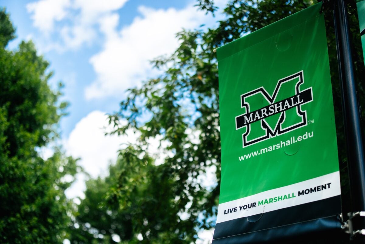 Marshall flag on campus