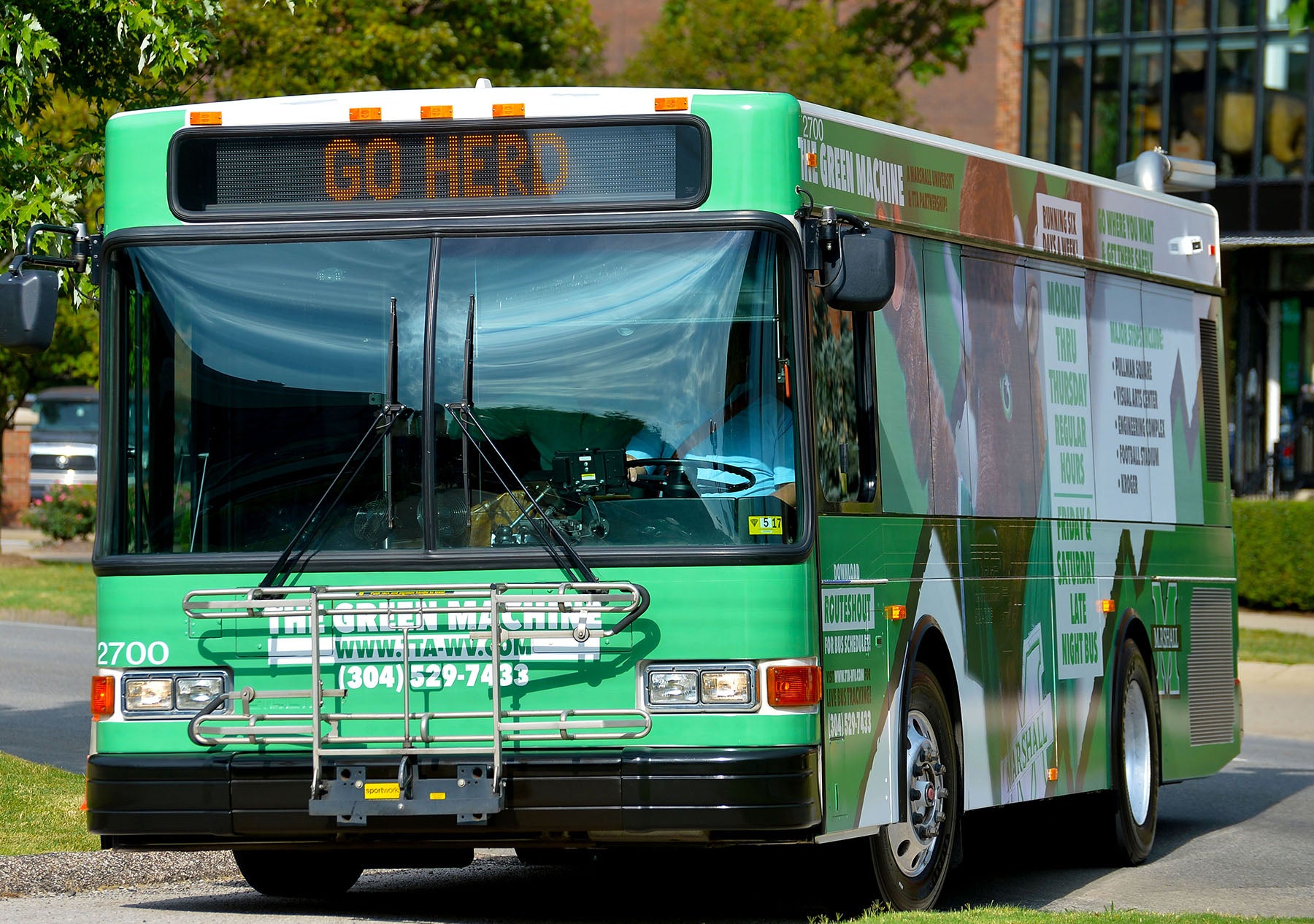 Marshall University has partnered with TTA to provide student transportation via the Green Machine